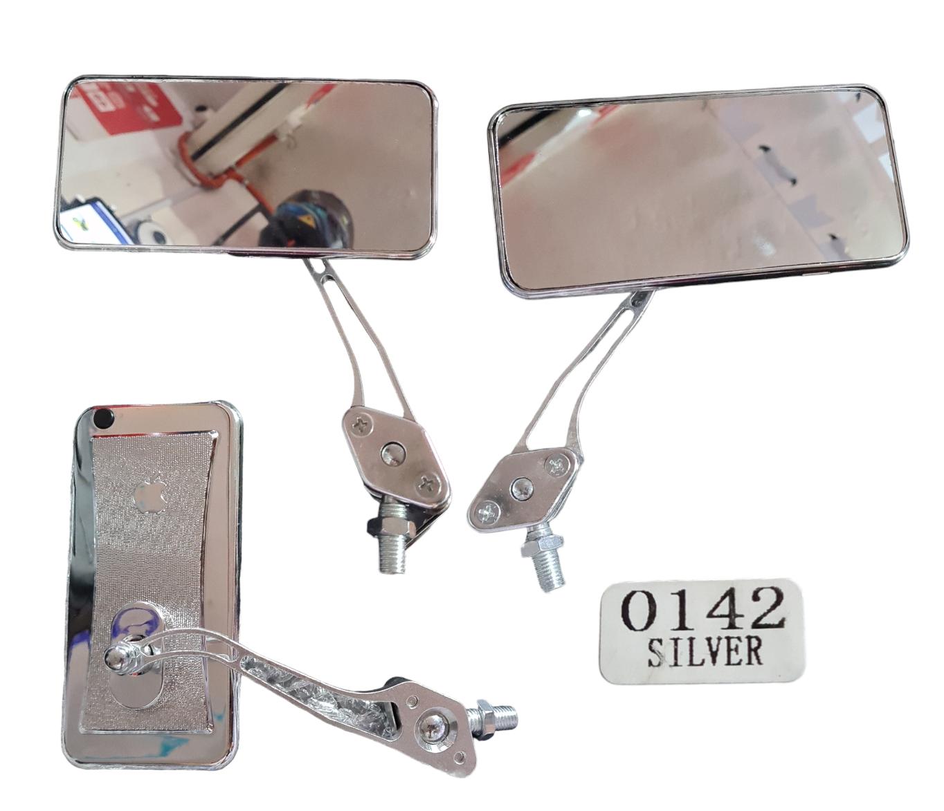 1718387486_RETROVISORES20CUADRADOS.jpeg KIT DE RETROVISOR TIPO CELULAR IPHONE CUADRADO PLATEADO MIRROR - Imagen 1