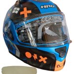 CASCO AZUL MATE NARANJA BOT 3420 HRO