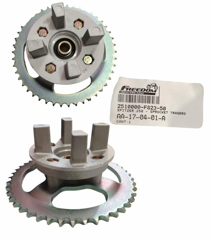 1722467104_SPROCKE20TRA20SPITZ.jpeg PORTA SPROCKET TRASERO CON SPROCKET SPITZER 250 FREEDOM - Imagen 1