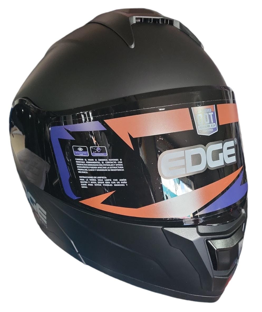 1722888190_CACO20LUZ20NE20ED.jpeg CASCO MODULAR BOSTON DISEÑO SOLIDO NEGRO MATE CON STOP VIS OSCURO EDGE - Imagen 1