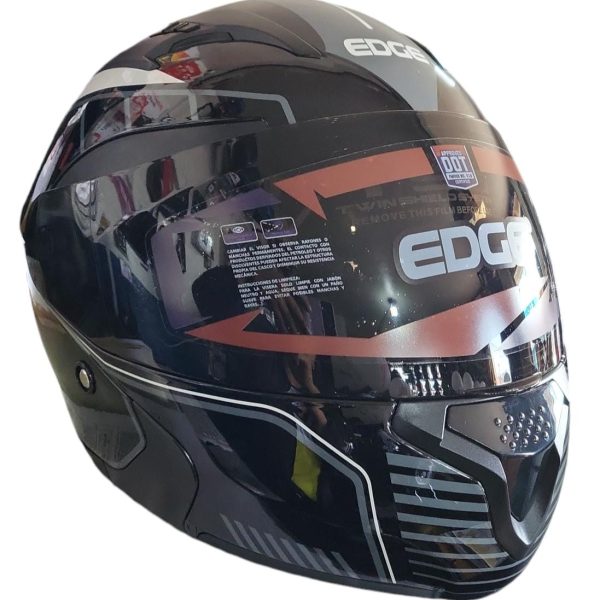 CASCO  MODULAR PILOT DISE GX3 COLOR: NEGRO GRIS BRILLANTE VIS NEGRO CLARO EDGE