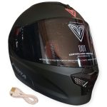 CASCO MODULAR CON LUZ DP ATTO LEDS NEGRO MATE VISOR NEGRO FIBRA