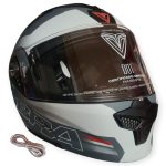 CASCO MODULAR CON LUZ DP ATTO BANDS NEGR MATE BLANCO FIBRA