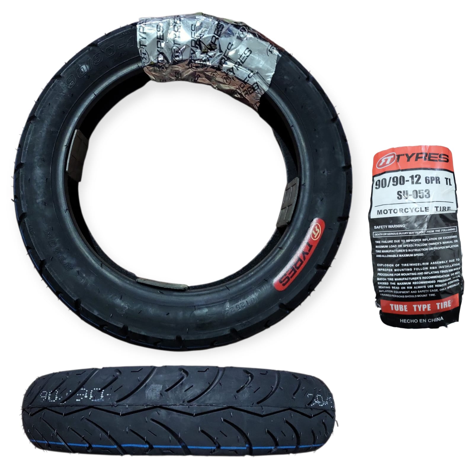 1749863504_LLANTA209090-12.jpeg LLANTA 90/90-12 SU-053 TL LABOR ASFALTO RT TYRES - Imagen 1