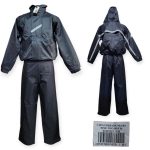 TRAJE FORRADO IMPERMEABLE NEGRO CON REFLECTIVO GRIS/VERDE NINE TWO ONE
