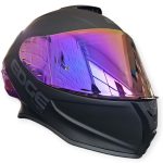 CASCO INTEGRAL NEGRO MATE VISOR + SPOILER ELECTROPLATE FUSCIA SHANGHAI EDGE