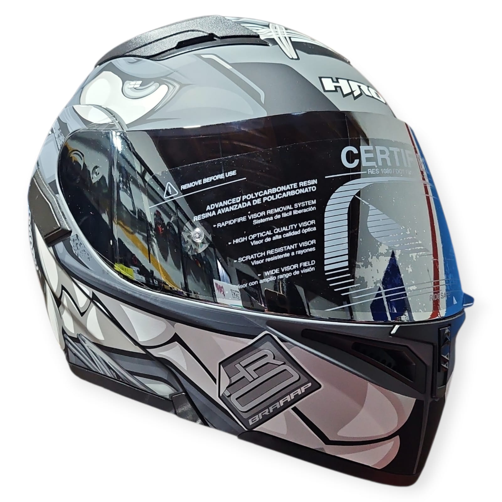 1766019031_CASCO20GRIS20DIENTES.jpeg CASCO MODULAR GRIS MATE GRIS CON OJOS FULLGAS 3400 HRO - Imagen 1