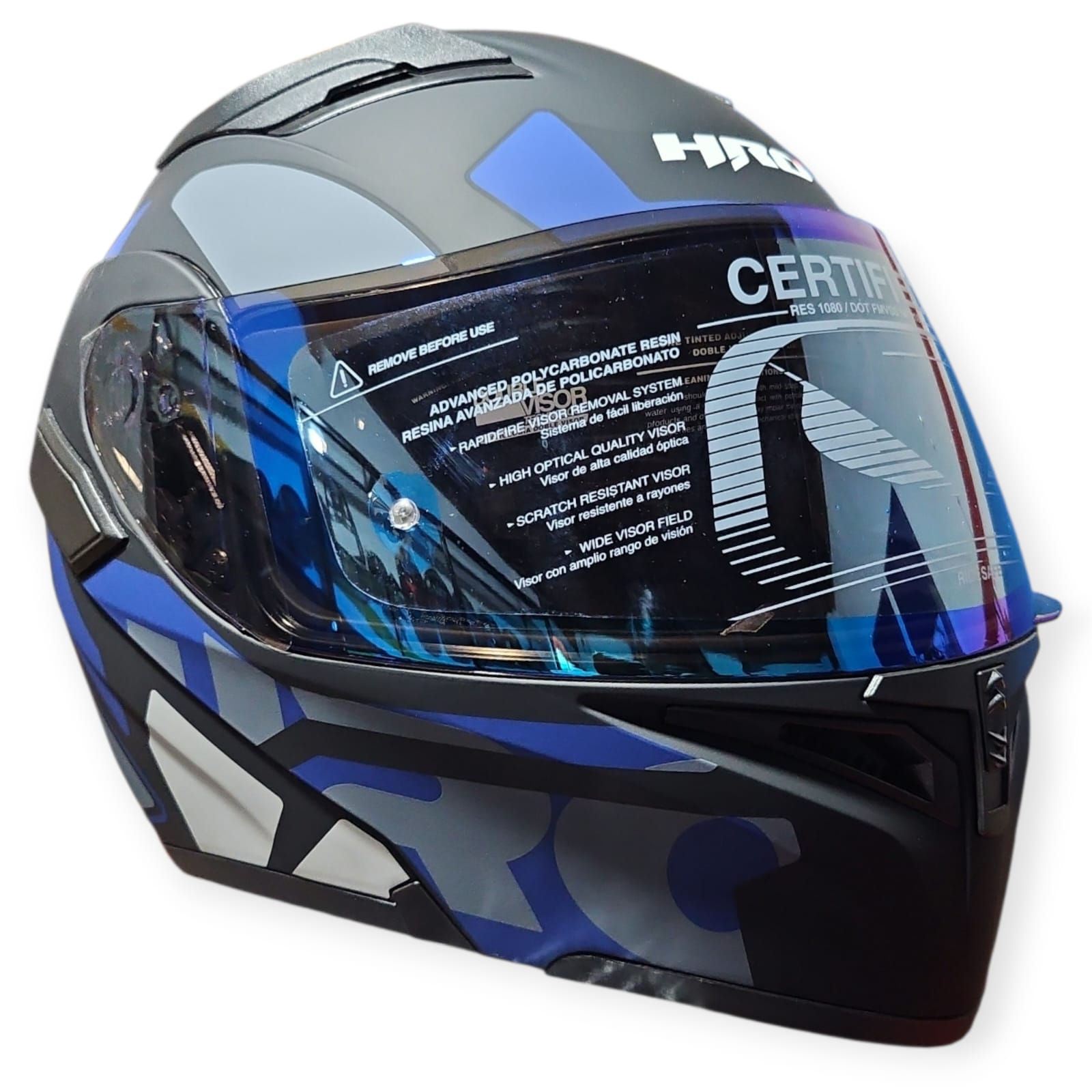 1766080824_CASCO20GRIS20AZUL20NEGRO.jpeg CASCO MODULAR NEGRO MATE AZUL C.EXE 3400 HRO - Imagen 1