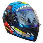 CASCO MODULAR NEGRO MATE AZUL ONIMASK-EVO L VISOR REVO HRO