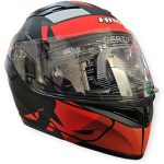CASCO MODULAR NEGRO MATE ROJO GRIS FUZION HRO 3400 L