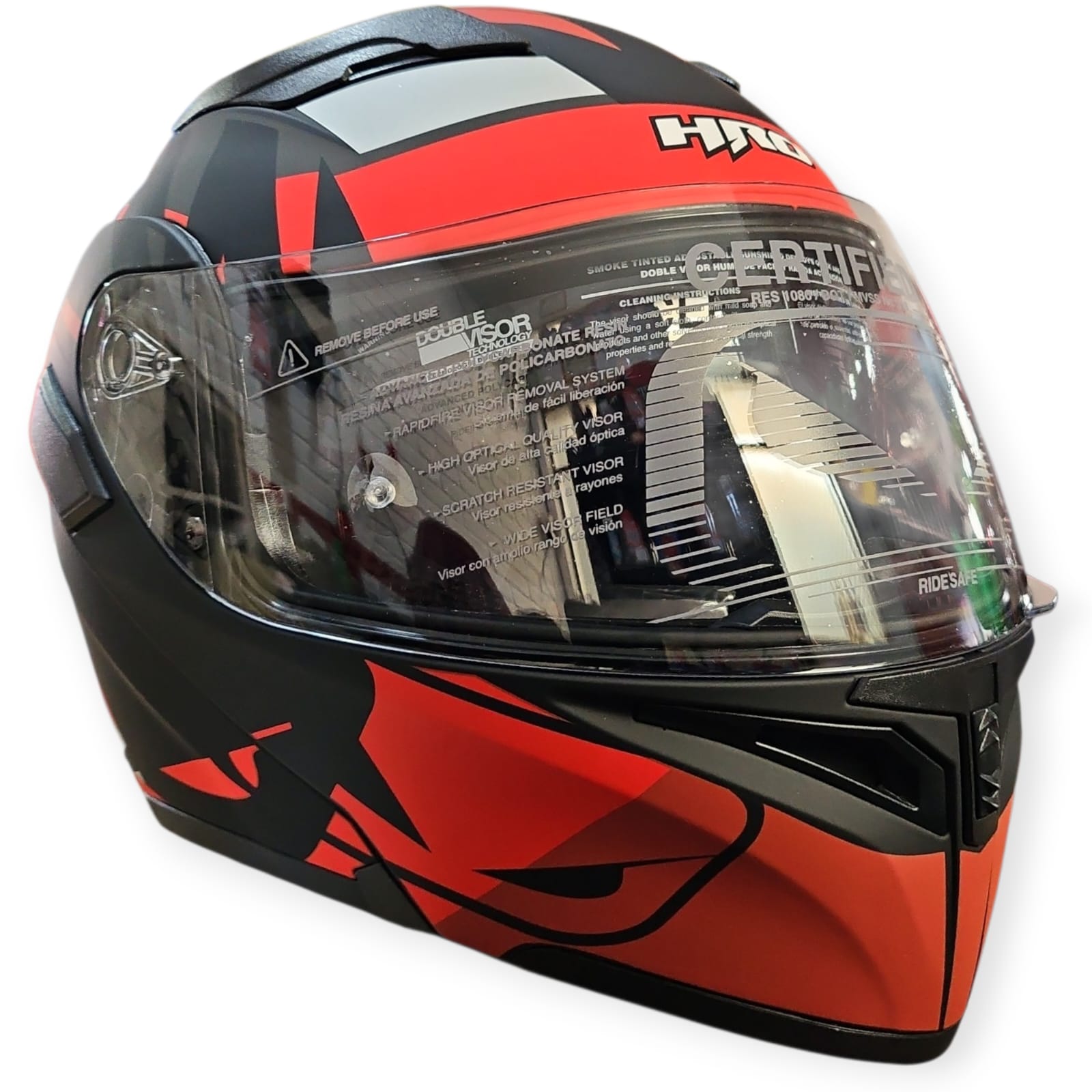 1770936278_CASCO20FUZ20ROJO.jpeg CASCO MODULAR NEGRO MATE ROJO GRIS FUZION HRO 3400 L - Imagen 1