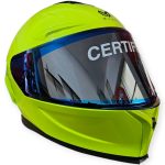 CASCO INTEGRAL AMARILLO/VERDE VISOR AZUL LUZ STOP MASS