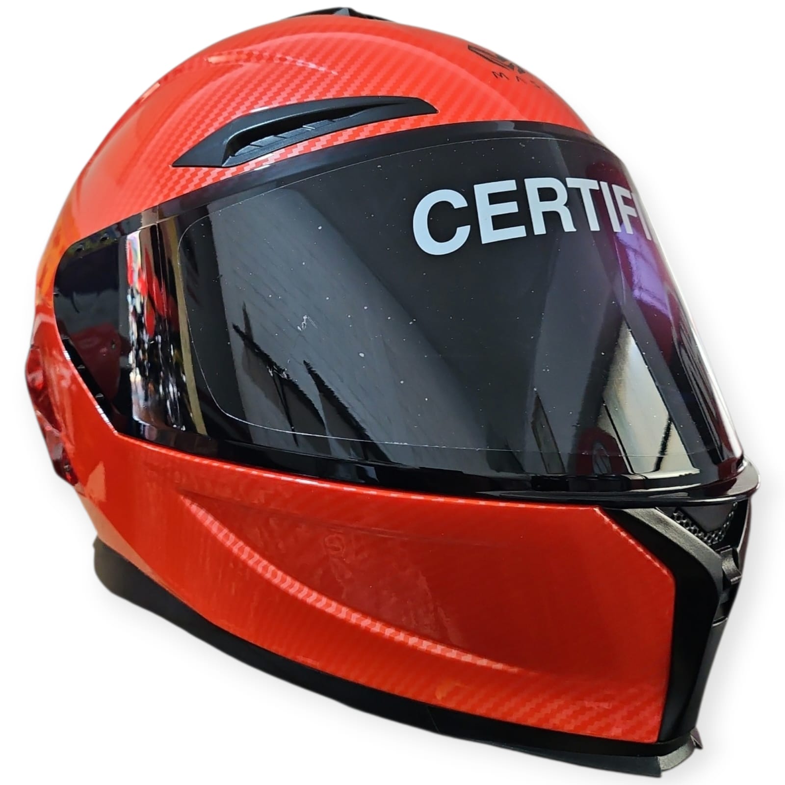 1771513372_CASCO20FIBRA20ROJO.jpeg CASCO INTEGRAL FIBRA ROJO BRILLANTE SPOILER ROJO CRISTAL VISOR NEGRO MASS - Imagen 1