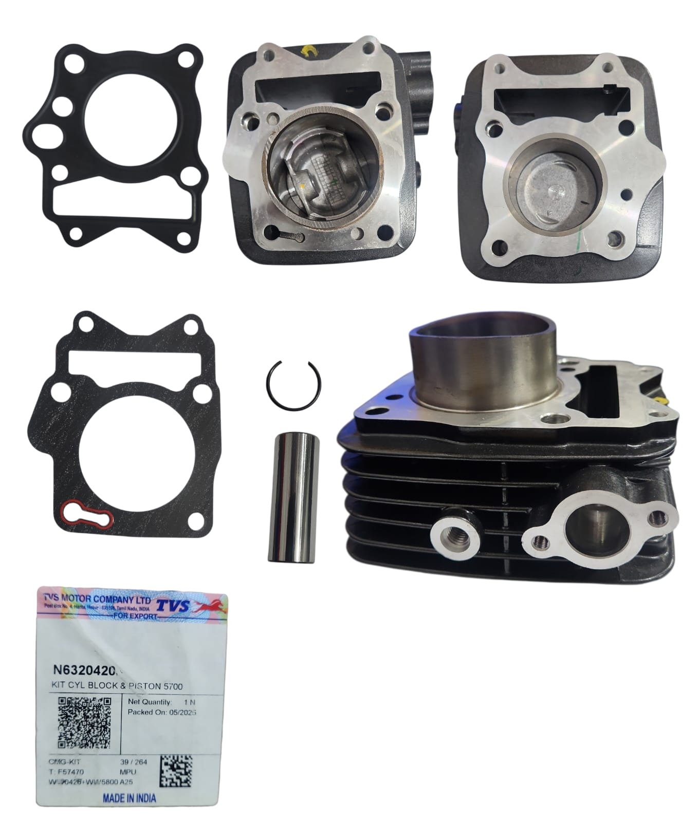 1772915449_KIT20CILIDNRO.jpeg KIT CILINDRO + EMPAQUES HLX 150 TVS - Imagen 1