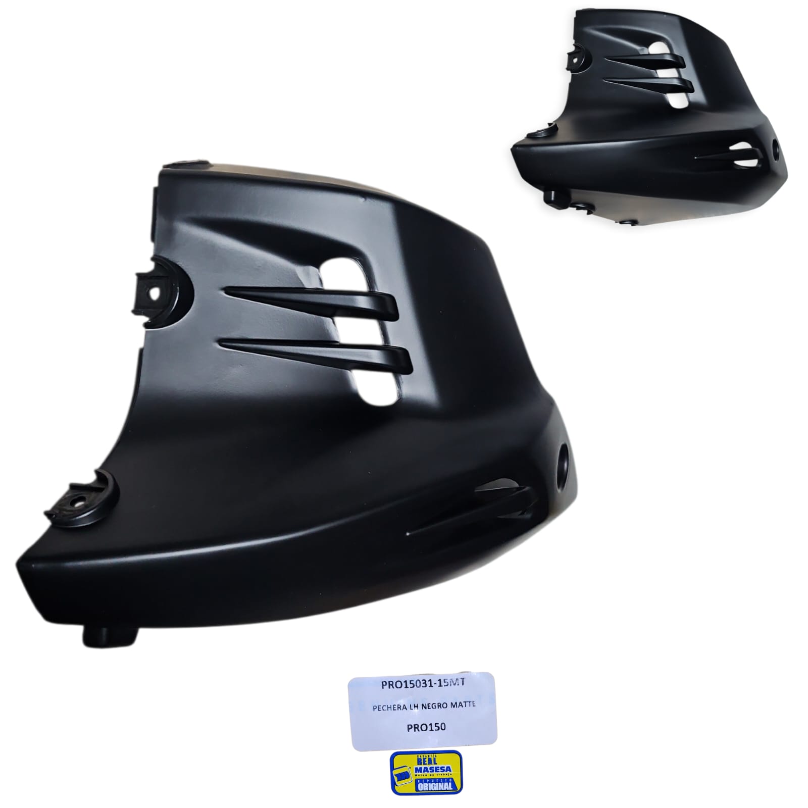 1773801158_COBER20PECH20LH.jpeg COBERTOR DE MOTOR PECHERA LH NEGRA PRO 150 RK 150 MRT - Imagen 1