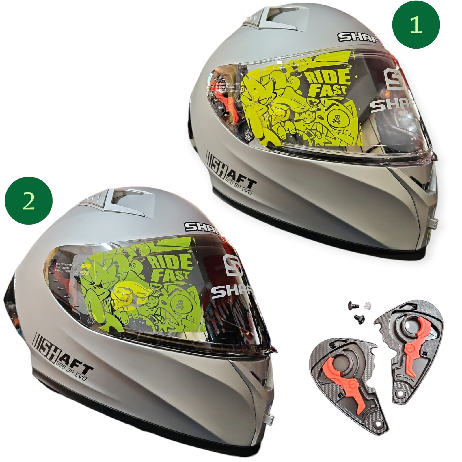 1774315620_CASCO20GRIS.jpeg CASCO INTEGRAL SP EVO 526 SOLID PLATEADO MT IR PLATEADO SHAFT - Imagen 1