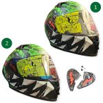 CASCO INTEGRAL SP EVO 526 ULTIMATE LIZZARD VERDE IR AZUL SHAFT