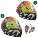 CASCO INTEGRAL SP EVO 526 ULTIMATE LIZZARD ROJO MT IR AZUL SHAFT