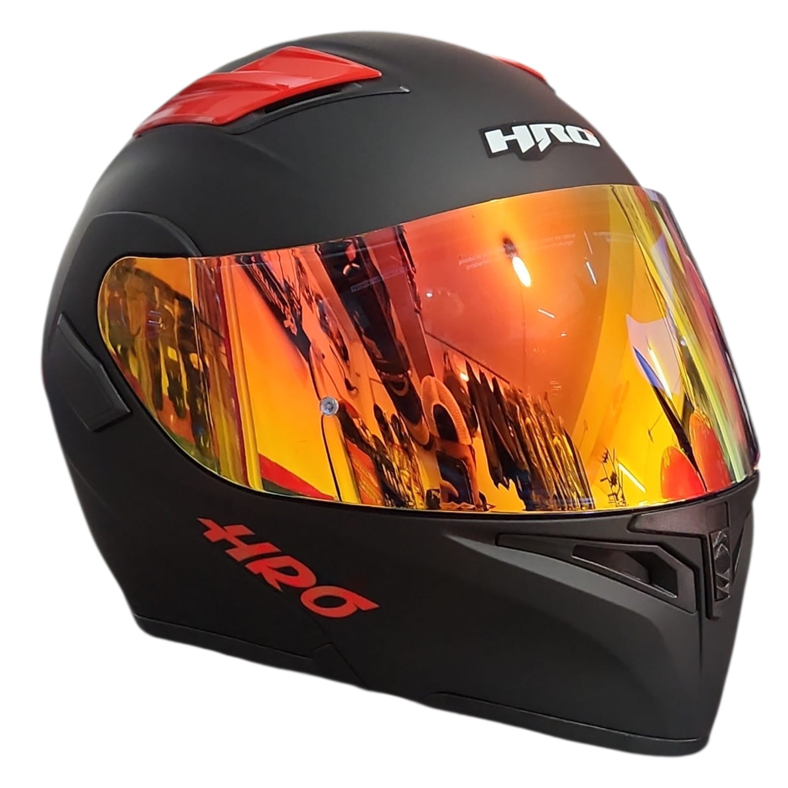 1778031609_CASCO20NE20RO.jpeg CASCO MODULAR NEGRO M/ROJO SOLID 3400 VISOR REVO HRO - Imagen 1