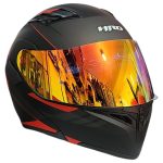 CASCO MODULAR NEGRO MATE ROJO MARIOK VISOR REVO HRO
