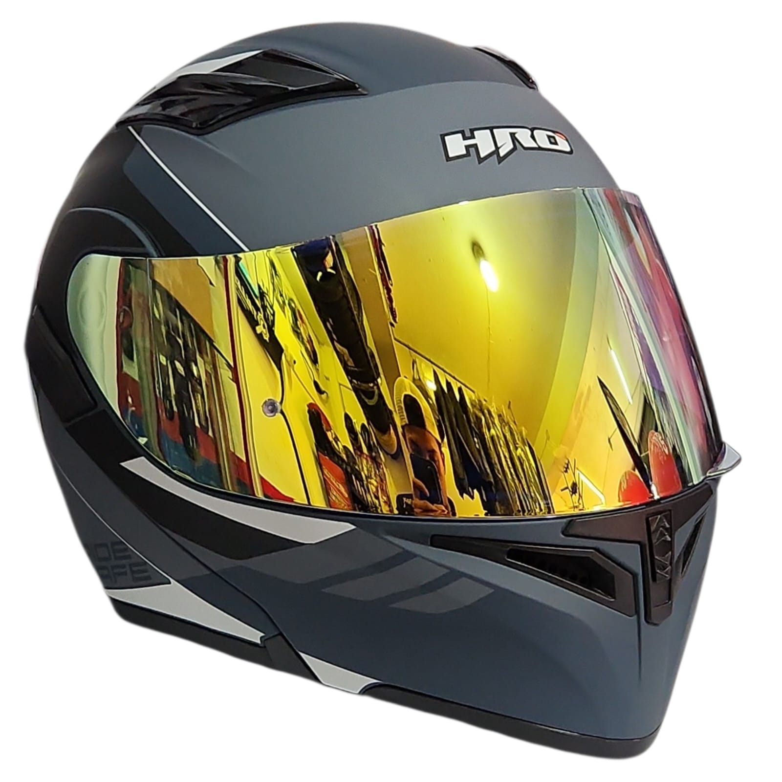 1778262150_CASCO20HRO20GRIS20NEG.jpeg CASCO MODULAR GRIS MATE GRIS MARIOK VISOR REVO HRO - Imagen 1