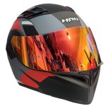 CASCO MODULAR NEGRO MATE ROJO GRIS FILO VISOR REVO HRO