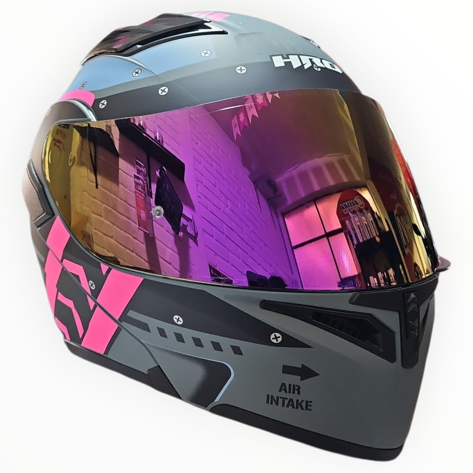 1779743676_CASCO20ROS20HRO.jpeg CASCO MODULAR GRIS MATE FUCSIA AIRJET VISOR REVO 3400 HRO - Imagen 1