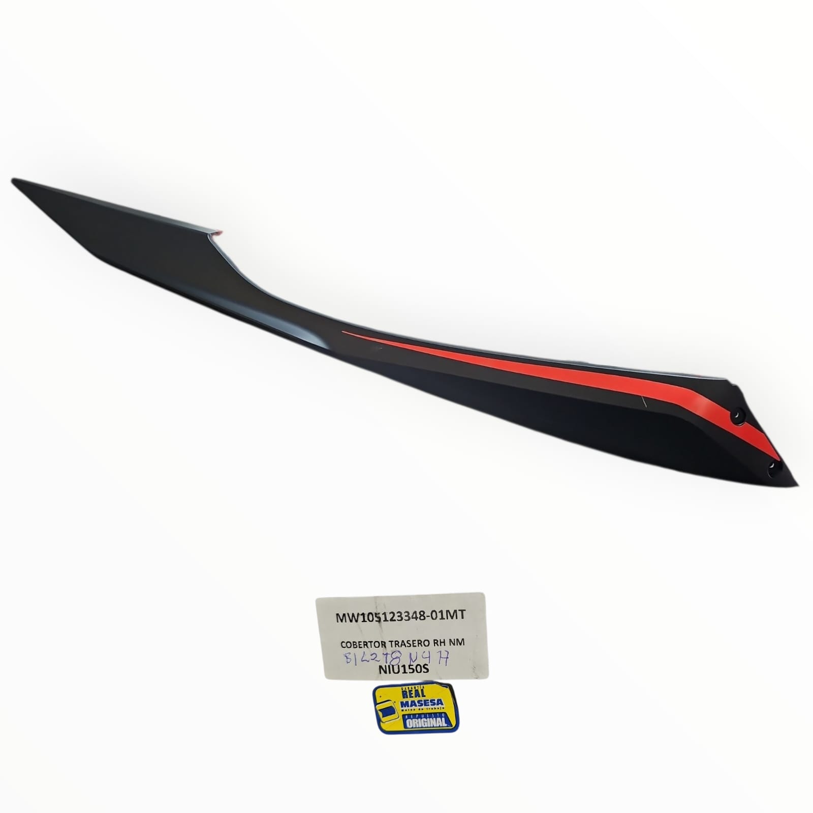 1781575394_FILETE20RH.jpeg COBERTOR INFERIOR RH (FILETE) NEGRO MATE NIU 150S MRT - Imagen 1