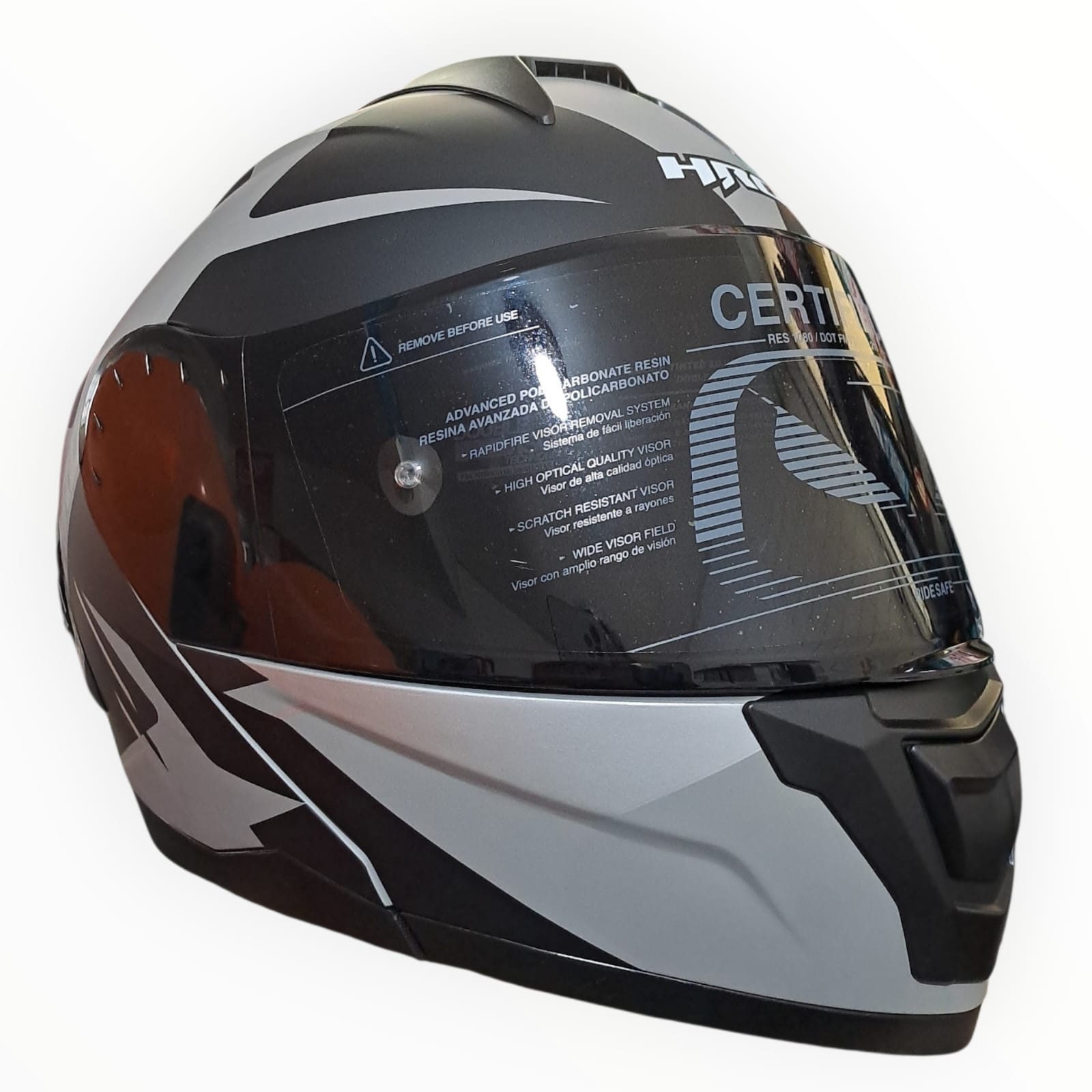 1785175443_GASCO20GRIS20HR.jpeg CASCO MODULAR GRIS MATE NEGRO RARE 3480 HRO - Imagen 1
