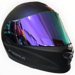 CASCO MODULAR NEGRO MATE VISOR PURPURA MORA FIBRA