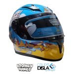CASCO INTEGRAL NIÑOS CHAMPION LOONEY TUNES BRILLANTE VISOR NEGRO EDGE