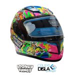 CASCO INTEGRAL NIÑOS CHAMPION LOONEY TUNES NEON VISOR NEGRO EDGE