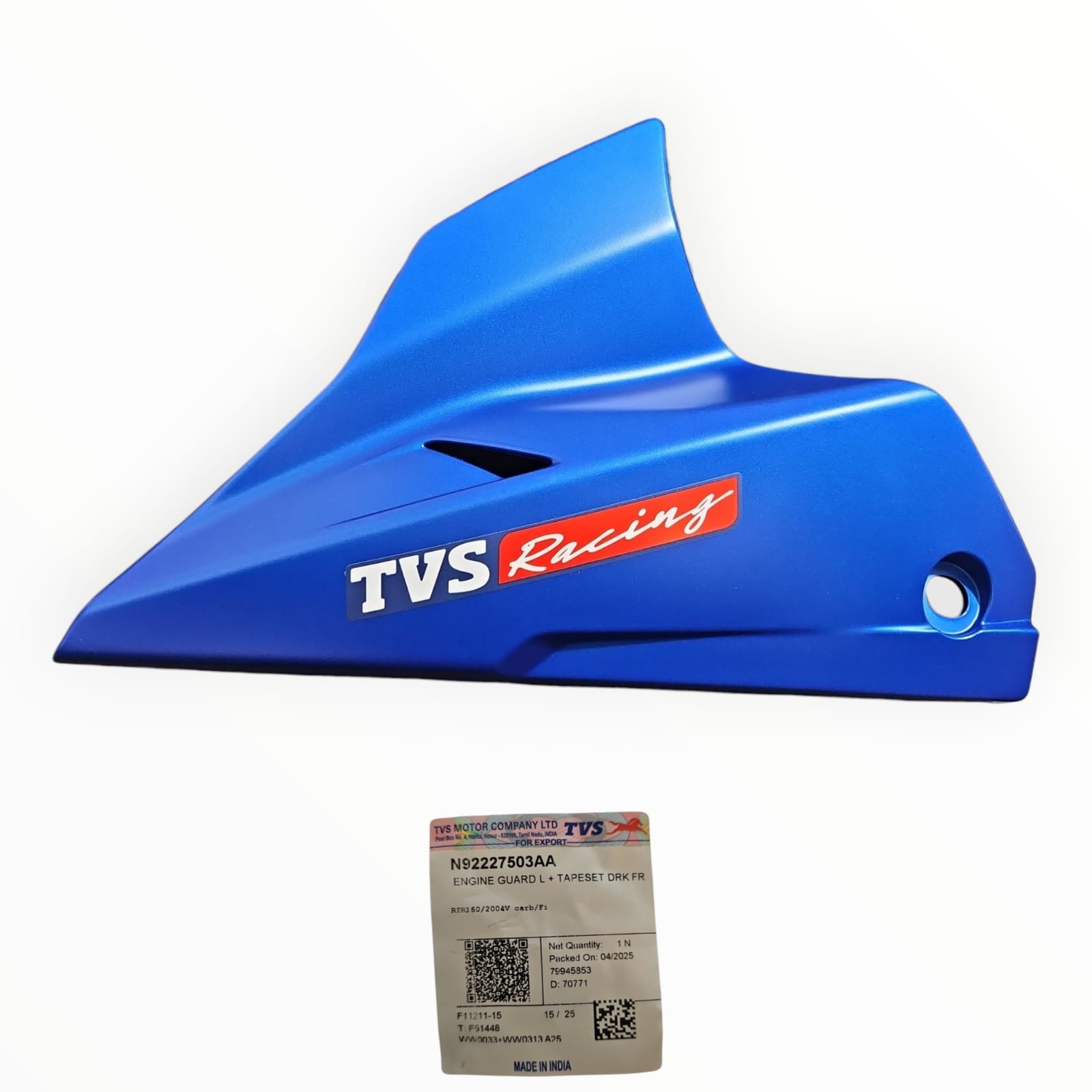 1790900456_COBER20MOTO20LH.jpeg COBERTOR DE MOTOR LH AZUL MATE APACHE 160 180 TVS - Imagen 1